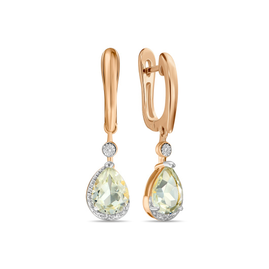 Серьги с аметистами и бриллиантами