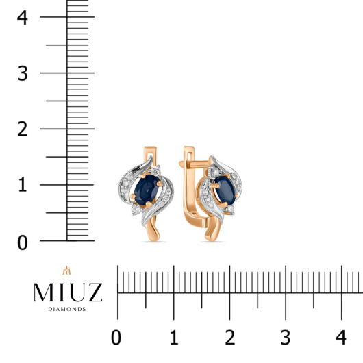 Серьги с сапфирами и бриллиантами