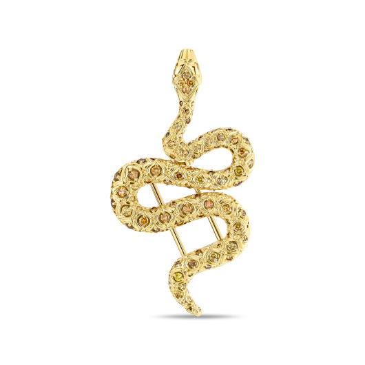 Брошь с цветными бриллиантами и цветными бриллиантами