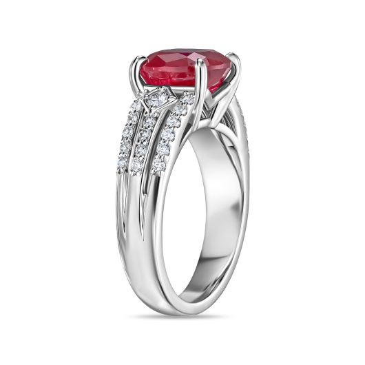 Кольцо с рубином и бриллиантом