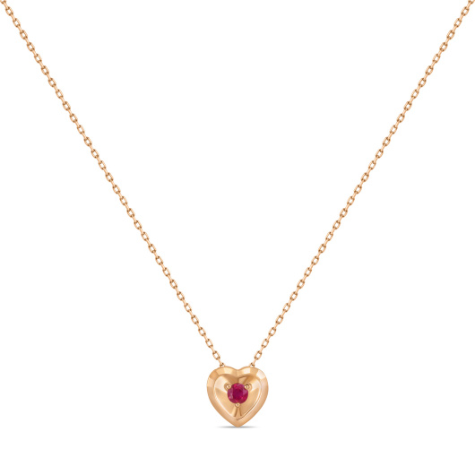 Колье с бриллиантом и рубином