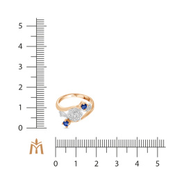 Кольцо с сапфирами и бриллиантами