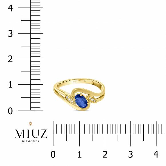 Кольцо с бриллиантами и сапфиром R97-MR17146-SA - Фото 2