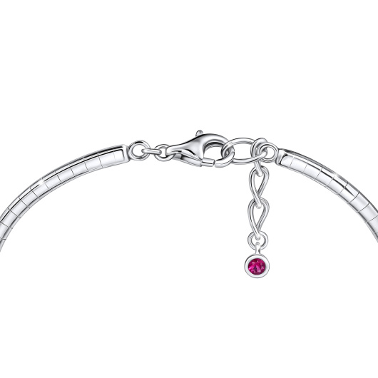 Браслет жесткий с бриллиантами и рубином