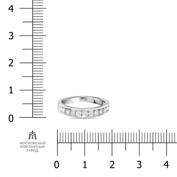 Обручальное кольцо-дорожка из белого золота с 9 бриллиантами R01-RMS-35695 - Фото 2