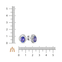 Серьги с бриллиантами и танзанитами