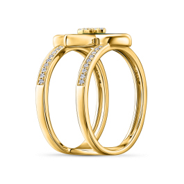 Кольцо с бриллиантами и бирюзой