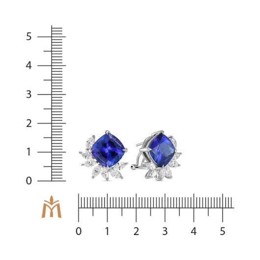 Серьги с бриллиантами и танзанитами
