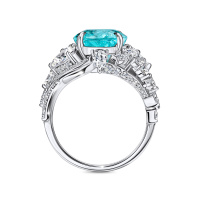 Кольцо с бриллиантами и турмалинами параиба - фото 4