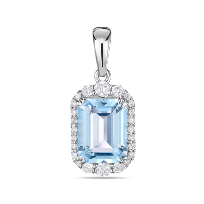 Подвеска с аквамарином и бриллиантами - фото 1