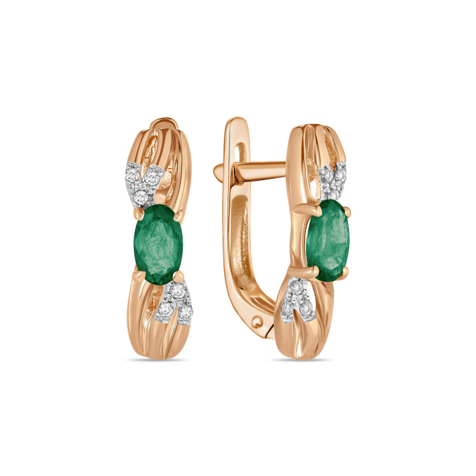 Серьги с изумрудами и бриллиантами - фото 1 Серьги с изумрудами и бриллиантами - фото 1