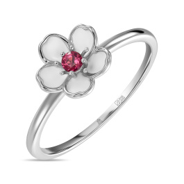 Кольцо с эмалью и топазом