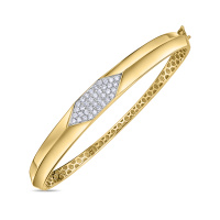 Браслет жесткий с бриллиантом - фото 1