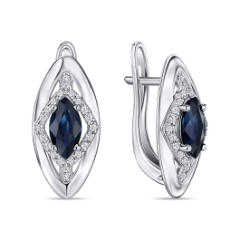 Серьги с бриллиантами и сапфирами