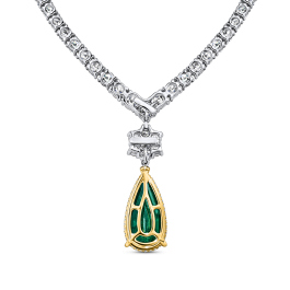 Колье с бриллиантами и изумрудом