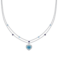 Колье с топазами, бриллиантами, иолитами и цирконом - фото 1