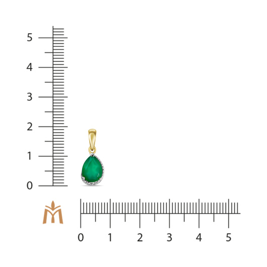 Подвеска с агатом и бриллиантом