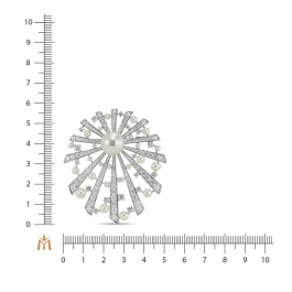 Брошь с бриллиантами и жемчугом