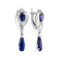 Серьги с корундом и фианитами - фото 1