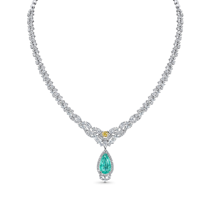 Колье с бриллиантами и параиба - фото 1