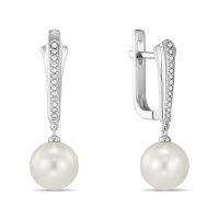 Серьги с бриллиантами и жемчугом - фото 1 Серьги с бриллиантами и жемчугом - фото 1