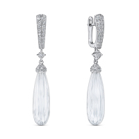 Серьги с бриллиантами и горный хрустальами - фото 1