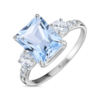 Кольцо с топазом и фианитами - фото 1