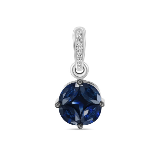 Подвеска с бриллиантом и сапфирами