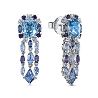 Серьги с топазами, бриллиантами, иолитами, лондон топазом, сапфирами и цирконами - фото 1 Серьги с топазами, бриллиантами, иолитами, лондон топазом, сапфирами и цирконами - фото 1