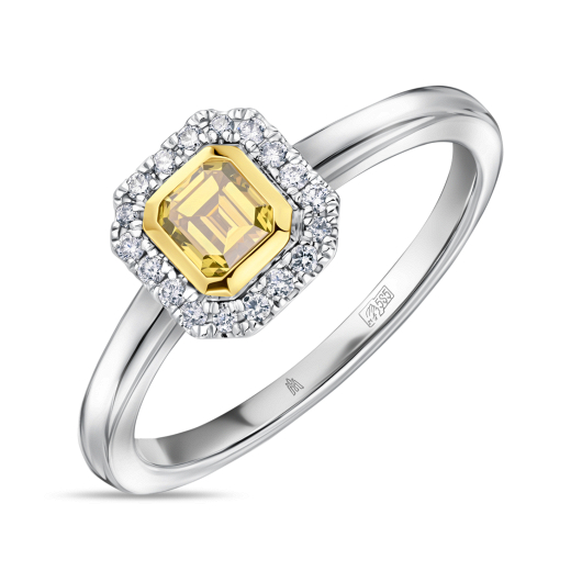 Кольцо с бриллиантами и облагороженными бриллиантами