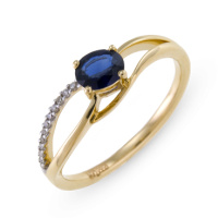 Кольцо с бриллиантами и сапфиром - фото 1 Кольцо с бриллиантами и сапфиром - фото 1