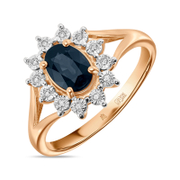 Кольцо с сапфиром и бриллиантами - фото 1