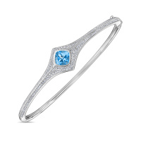 Браслет жесткий с бриллиантами и топазом - фото 1 Браслет жесткий с бриллиантами и топазом - фото 1