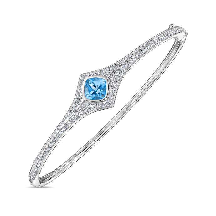 Браслет жесткий с бриллиантами и топазом - фото 1 Браслет жесткий с бриллиантами и топазом - фото 1