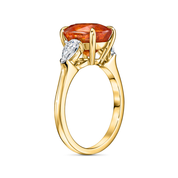 Кольцо с бриллиантами и спессартином - фото 2