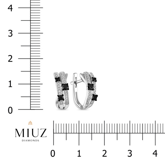 Серьги с бриллиантами и облагороженными бриллиантами