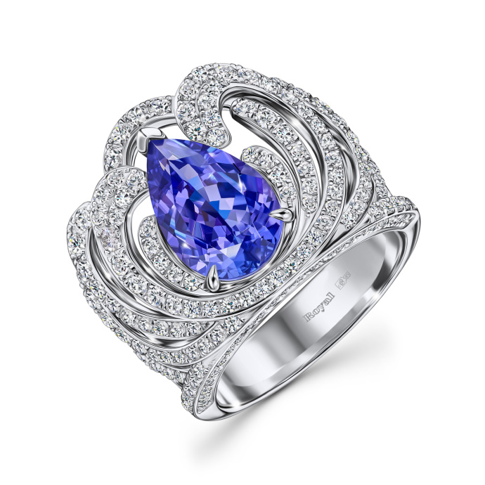 Кольцо с бриллиантами и танзанитом - фото 1