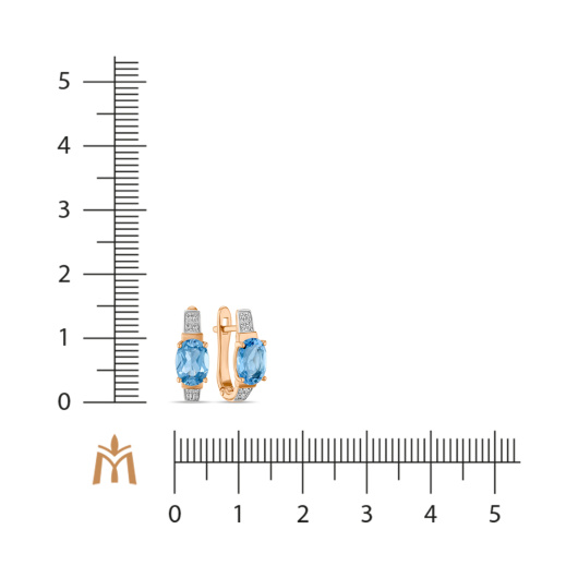 Серьги с топазами и бриллиантами