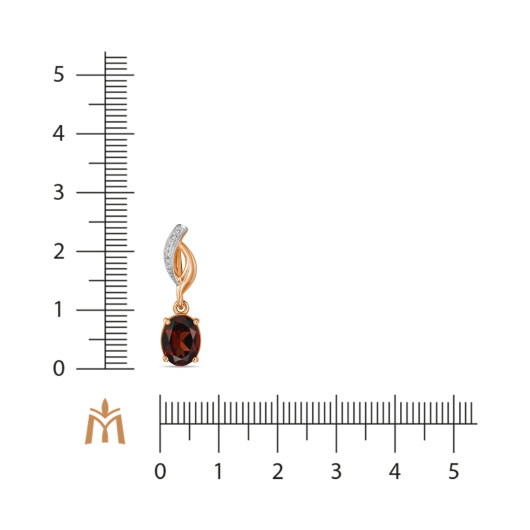 Подвеска с гранатом и фианитом