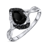 Кольцо с бриллиантами и цветными сапфирами - фото 1