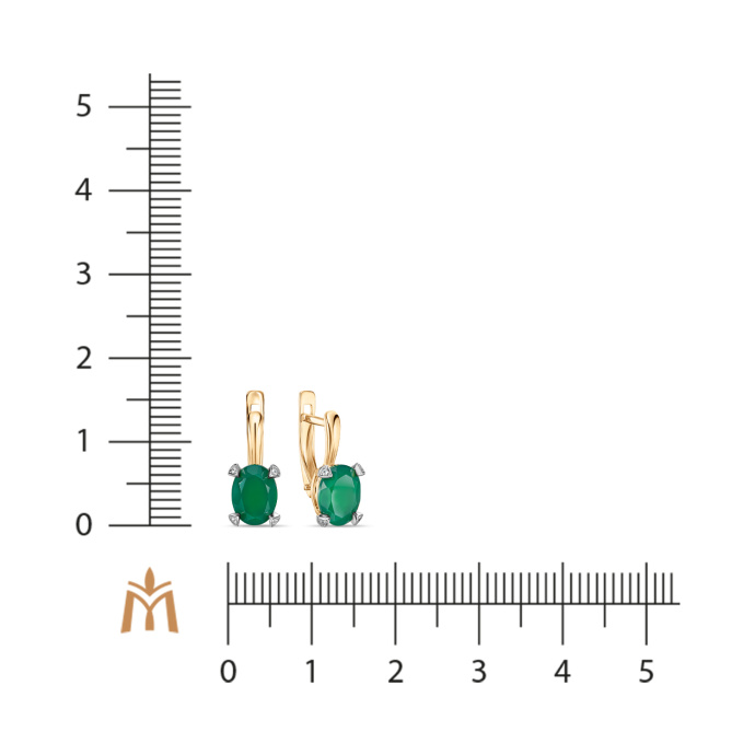 Серьги с агатами и фианитами - фото 2 Серьги с агатами и фианитами - фото 2