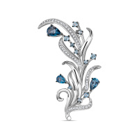 Брошь с топазами и бриллиантами - фото 1