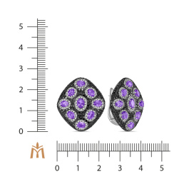 Серьги с аметистами и бриллиантами