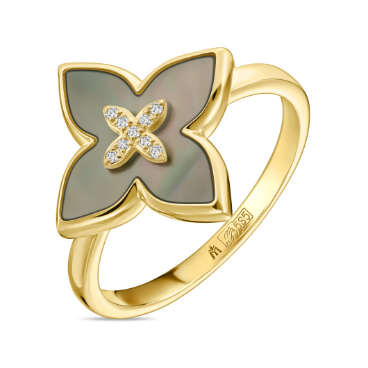 Кольцо с перламутром и бриллиантами