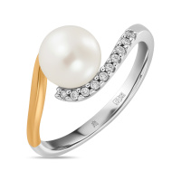 Кольцо с бриллиантами и жемчугом - фото 1 Кольцо с бриллиантами и жемчугом - фото 1