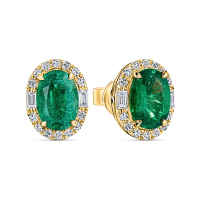 Серьги с бриллиантами и изумрудами - фото 1 Серьги с бриллиантами и изумрудами - фото 1