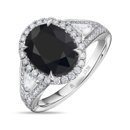 Кольцо с бриллиантами и цветными сапфирами