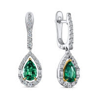 Серьги с бриллиантами и изумрудами - фото 1 Серьги с бриллиантами и изумрудами - фото 1