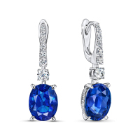 Серьги с бриллиантами и сапфирами - фото 1