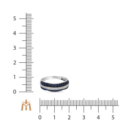 Кольцо с бриллиантами и сапфирами